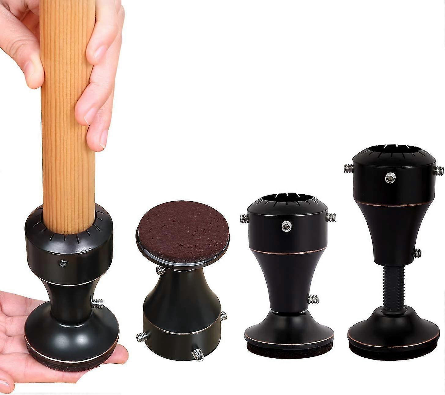 Furniture Risers, 7-10cm Adjustable Height Raise, High Performance   20,000 Ibs,black4 Pcs