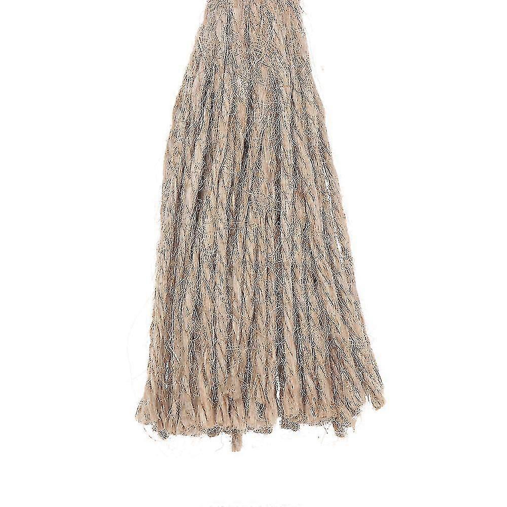 4個の便利な天然ジュートタッセルホーム黄麻布タッセルジュートロープタッセルデコレーションDIY
