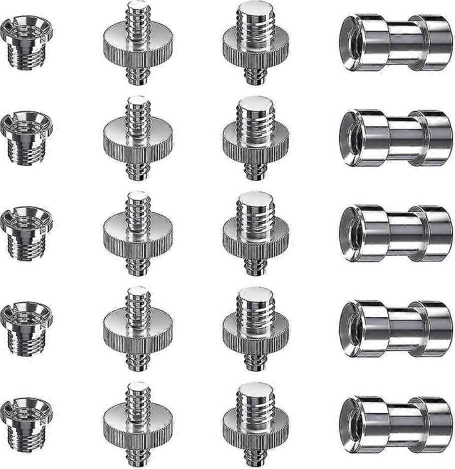 Parafuso da câmera, 1/4 polegadas e 3/8 polegadas conversor fêmea macho roscado parafusos adaptador conjunto de montagem para câmera / tripé / monopé / leve suporte 20pcs