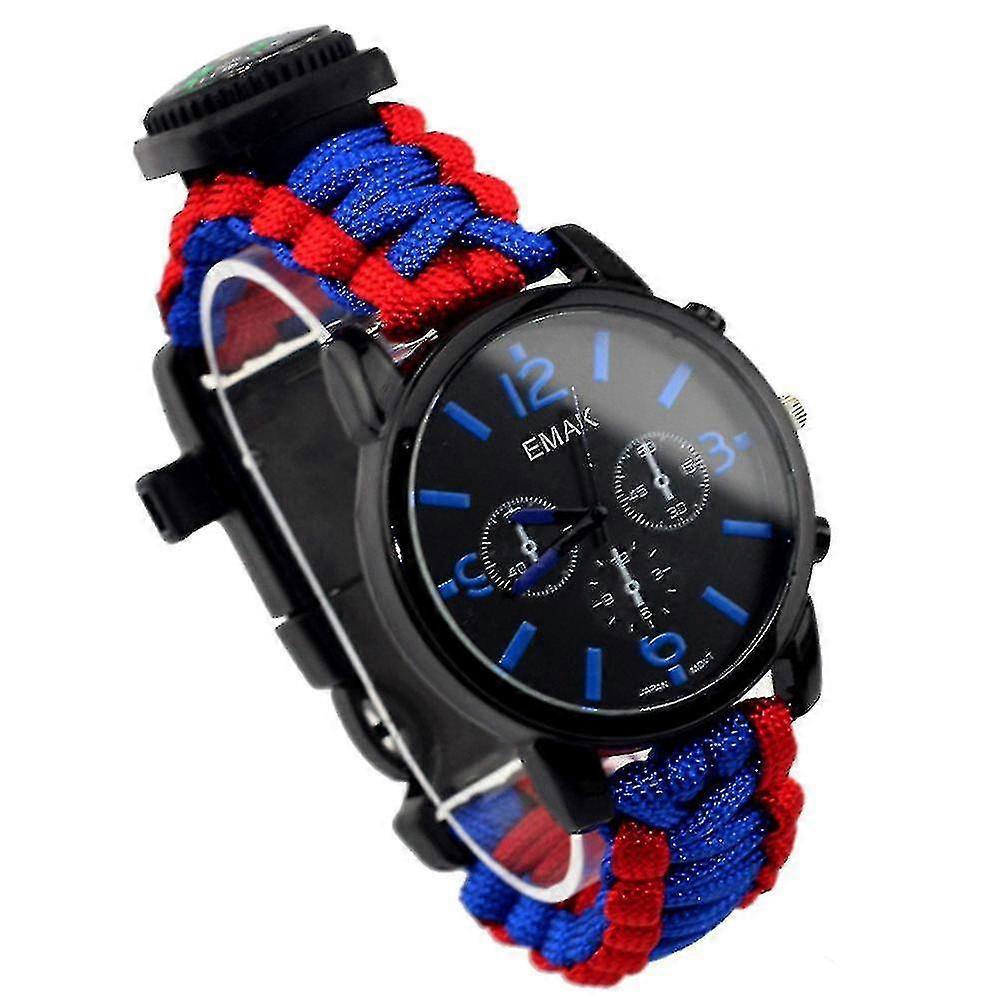 Outdoor Survival Watch 8 en1 Bracelet imperméable lumineux multifonctionnel pour le camping