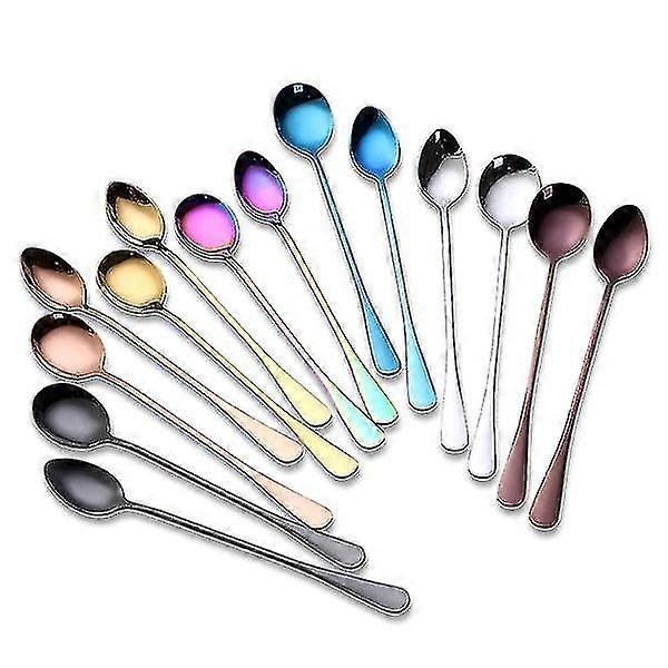 コーヒー攪拌レストランツール用7色ステンレス鋼スプーン14個
