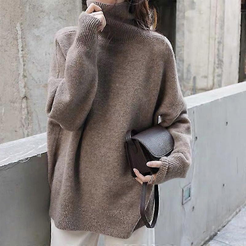 Women's Autumn And Winter Warm And Soft Knitted Sweater With Turtleneck Cashmere Sweater