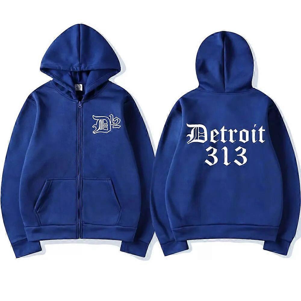 D12 Band Rapper Eminem Zipper Hoodie Detroit Michigan 313 Men