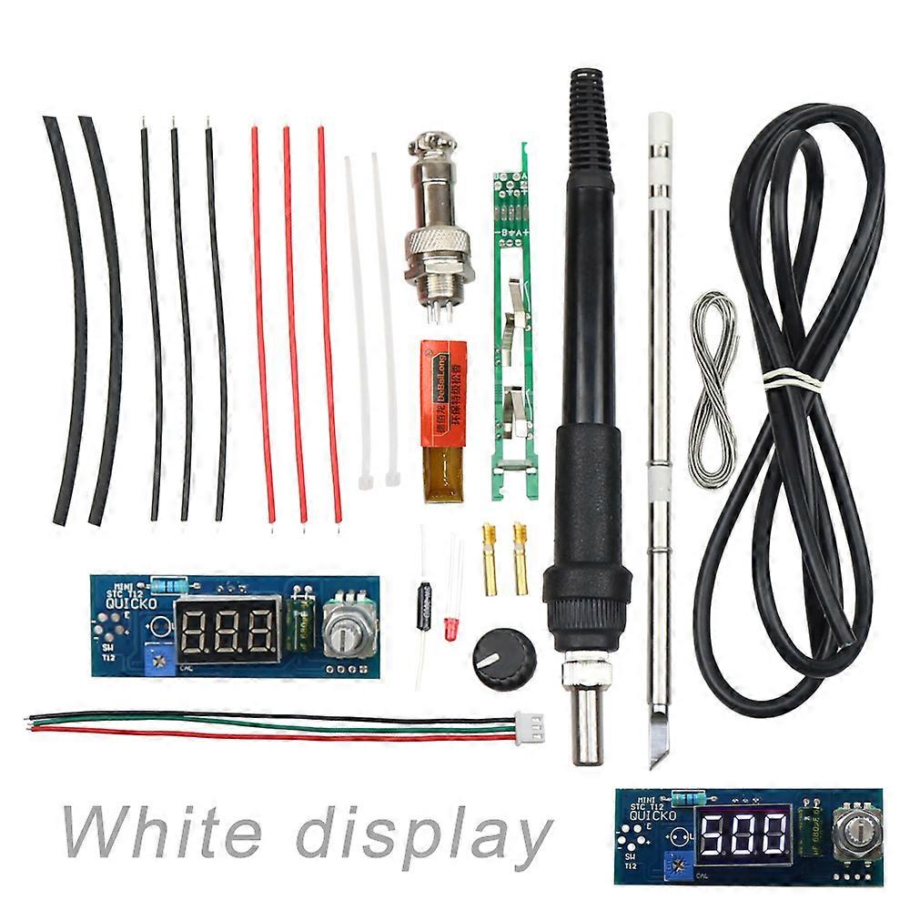 Elektrisk enhet digital loddejernstasjon temperaturregulatorsett for HAKKO T12 håndtak DIY-sett m / LED vibrasjonsbryter