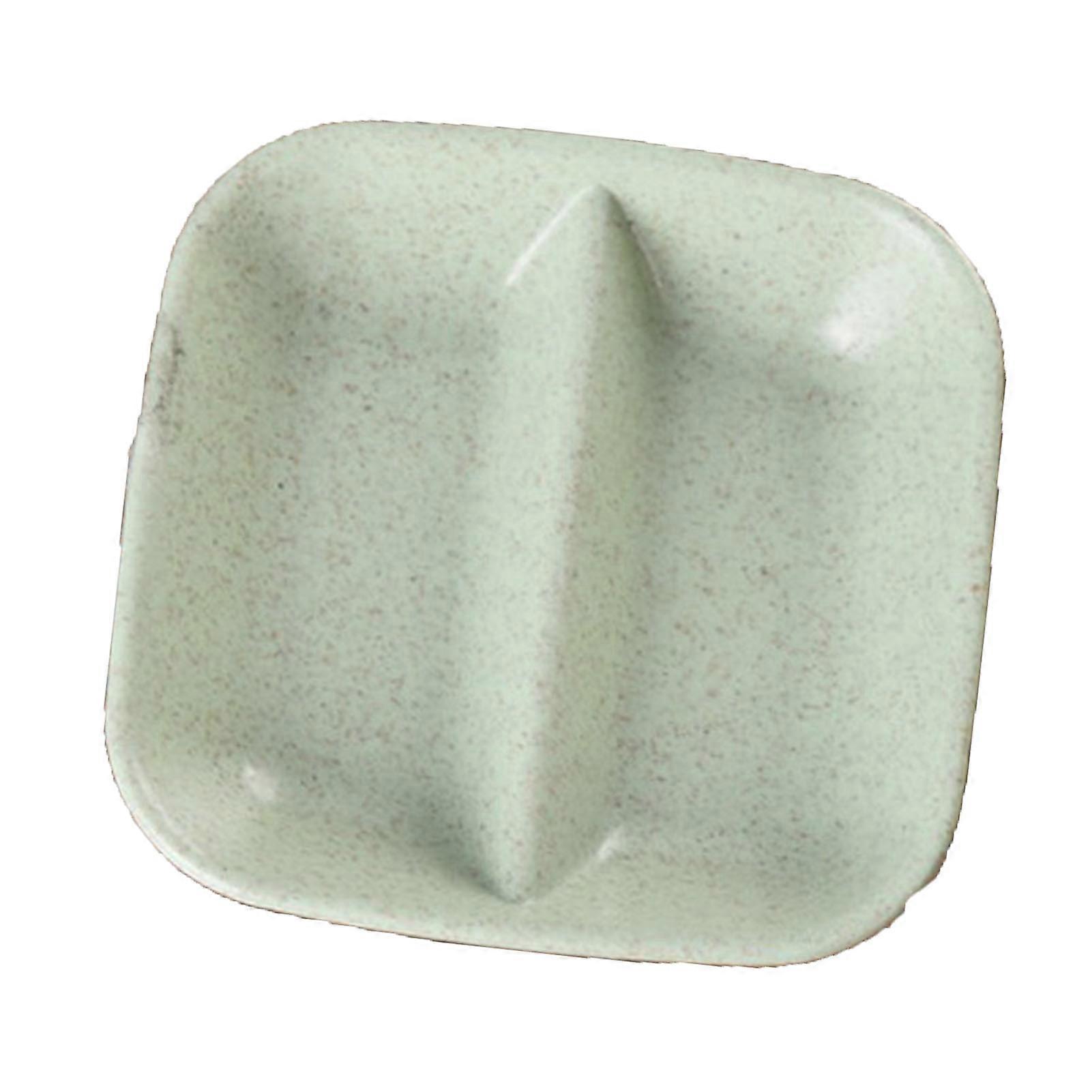 Dipping Bowl Wheat Straw Divided Compact Practical Dip Sauce Dish compatible Home Kitchen Green