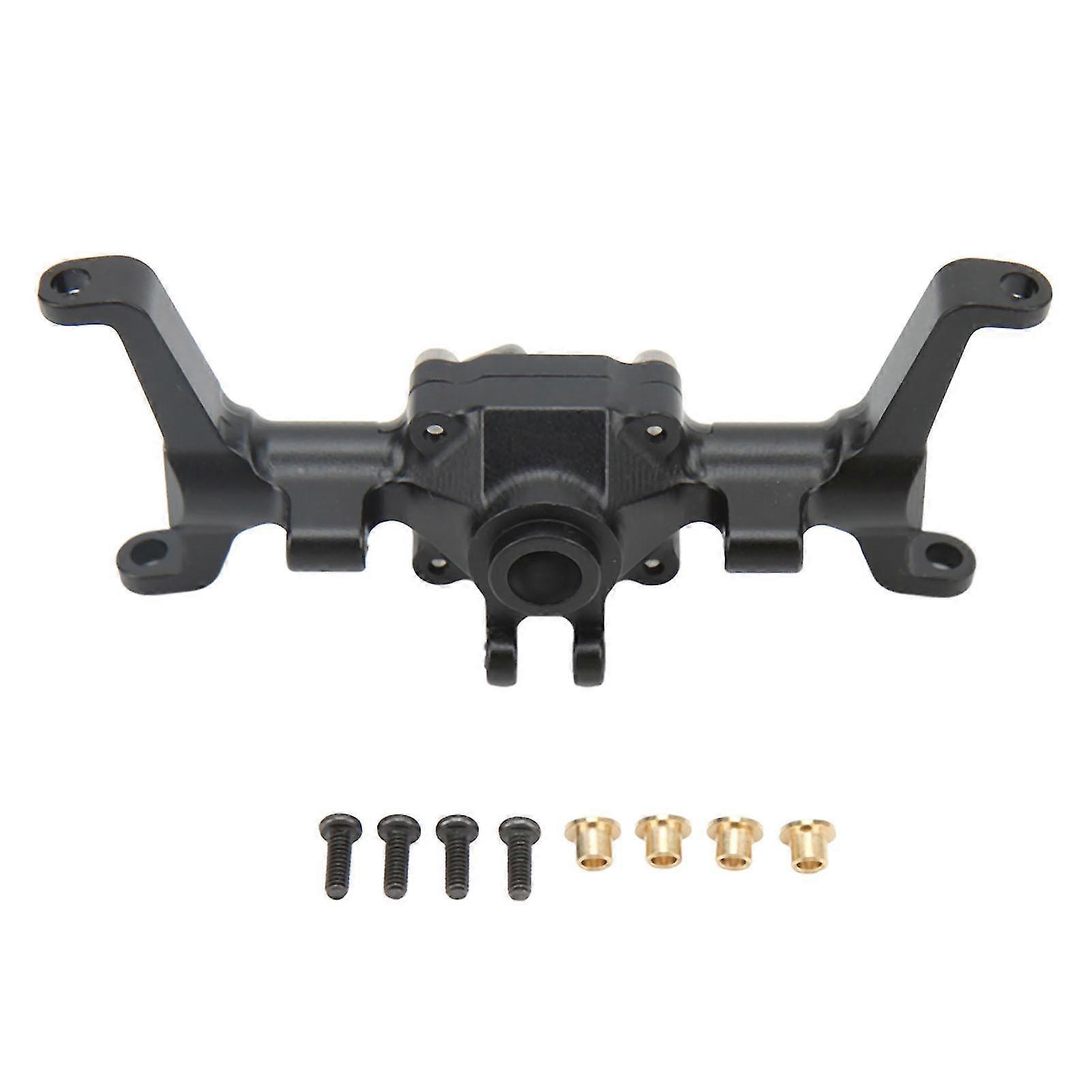 Black Aluminium Alloy CNC Front Axle Housing with Anodizing Treatment for FMS FCX24 124 RC Car