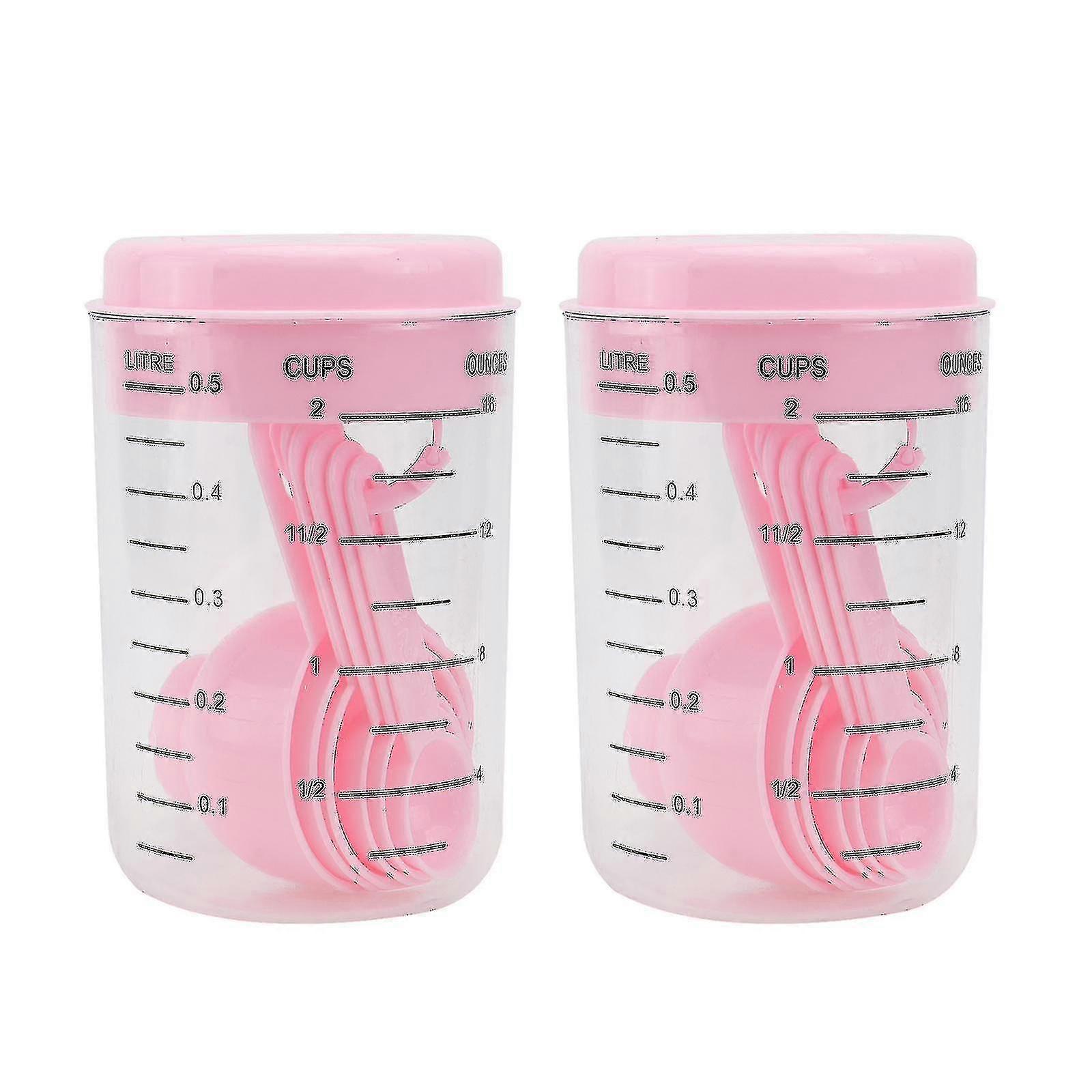 New- 14pcs Kitchen Cups Spoons Plastic Sturdy Measuring Cup Spoon Baking Tool Cooking Tool For Kitchen Baking