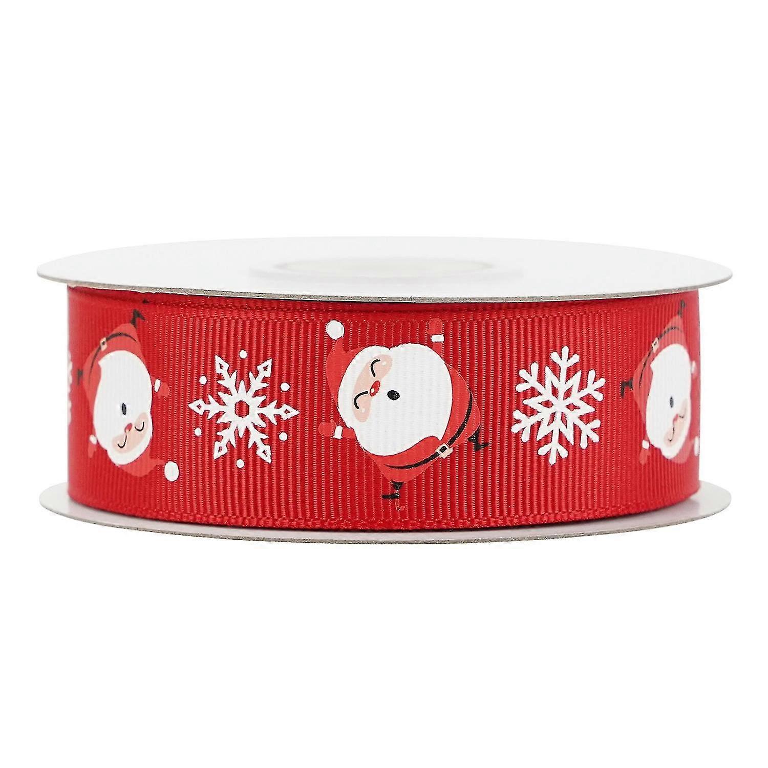 Christmas Ribbon Cartoon Clear Print Stain Double-sided Whorl Wrap Ribbon for DIY-ZZY