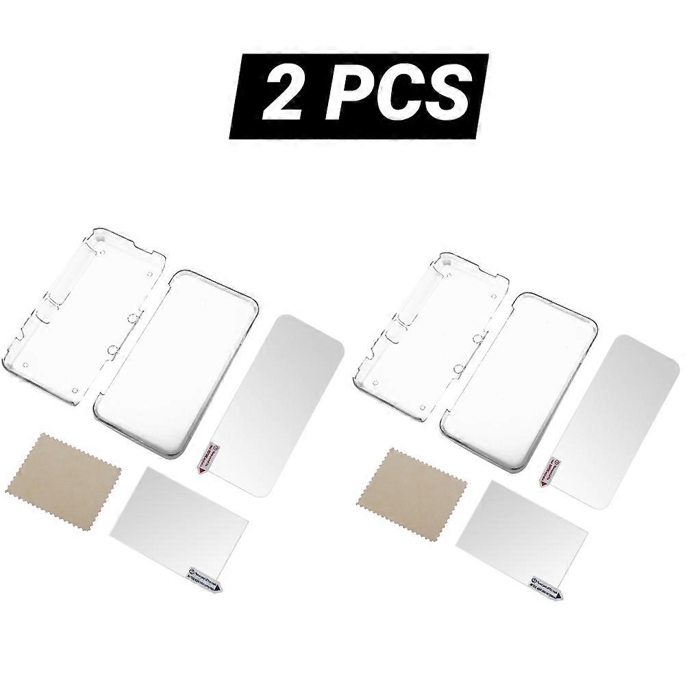 Cover Case for Nintendo 2DS XL Transparent Protective Cover Case + Screen Film LCD Screen Protector for Nintendo 2DS XL