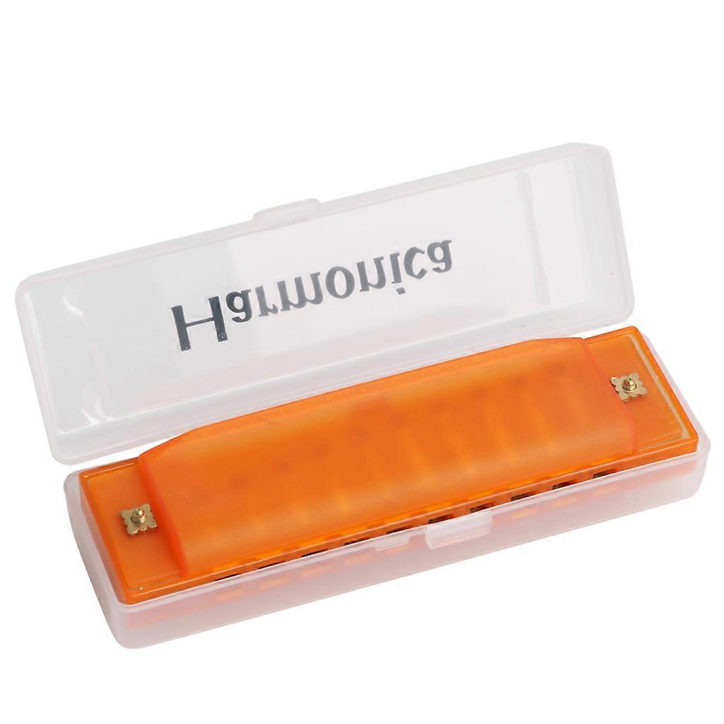 10 Holes Diatonic Blues Harp Harmonica Key of C Translucent Gifts with Case