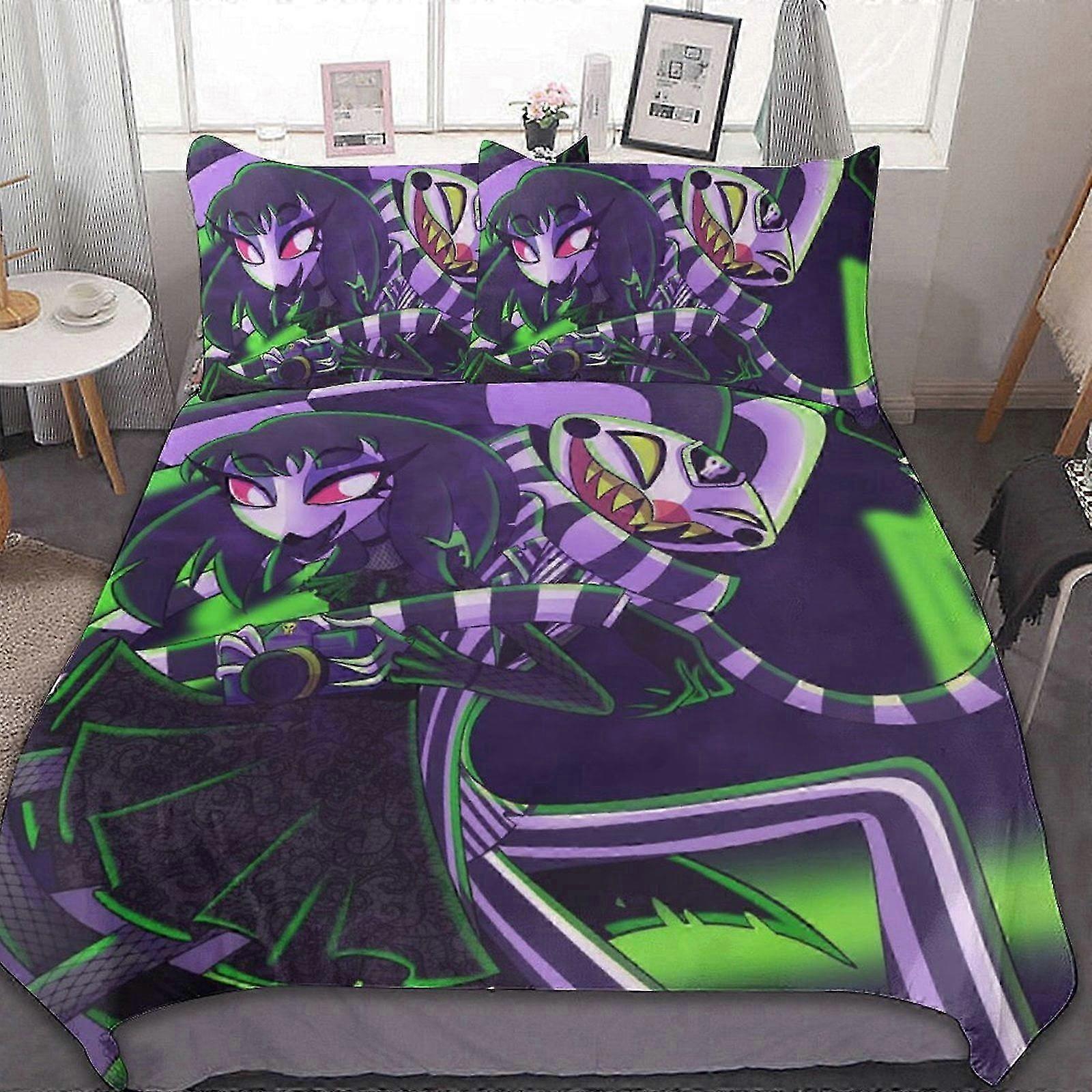 o2500 Lakan Helluva Boss3 stycken sängkläder Se Mjukt täcke Se Inredning Sovrum Gif (1 påslakan och 2 örngott) Lakan fg2500