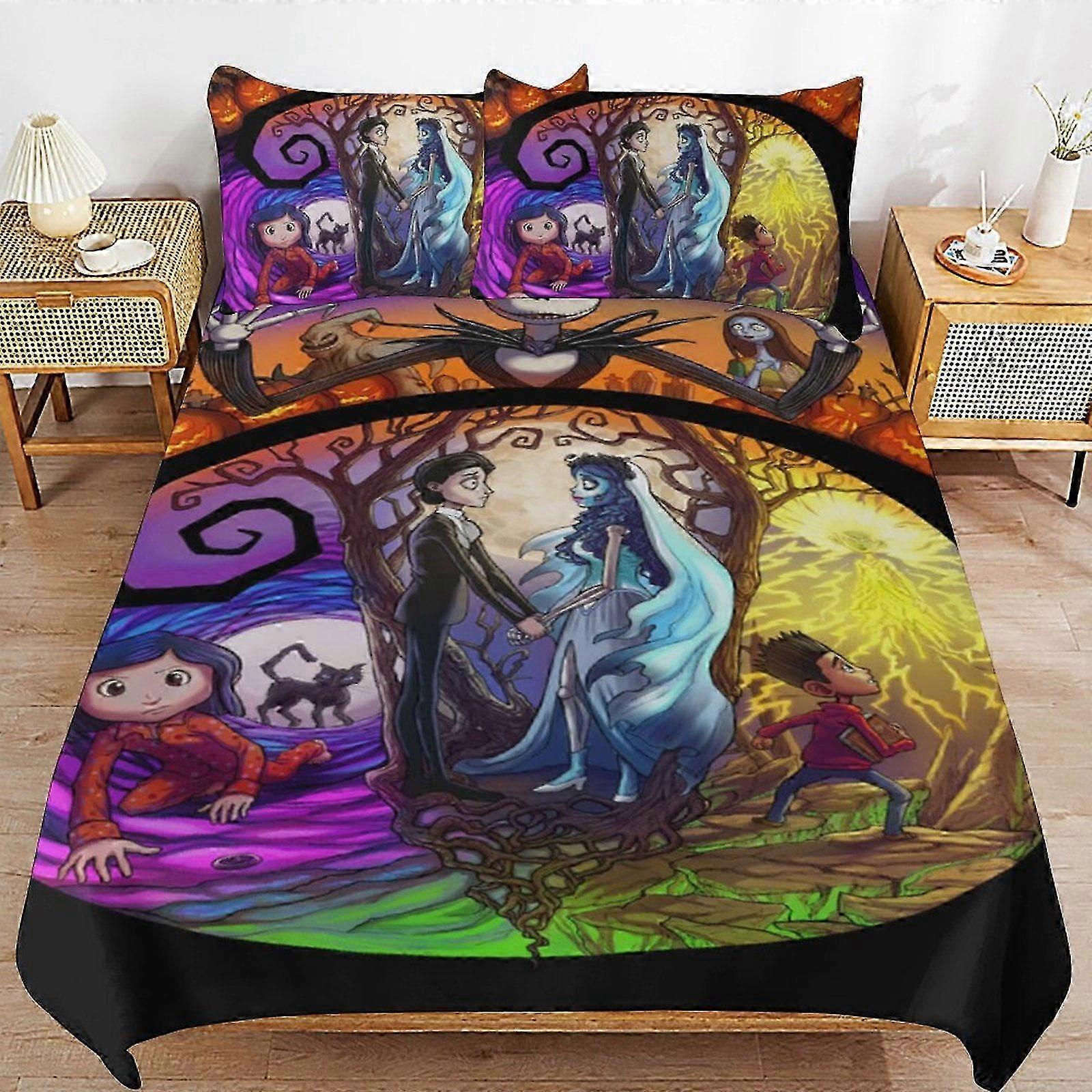 Bed Sheets mare Before Christmas Bedding Set Duvet Cover Comfortable and Lightweight Cartoon Bedding 3 Piece Multiple sizes to choose from
