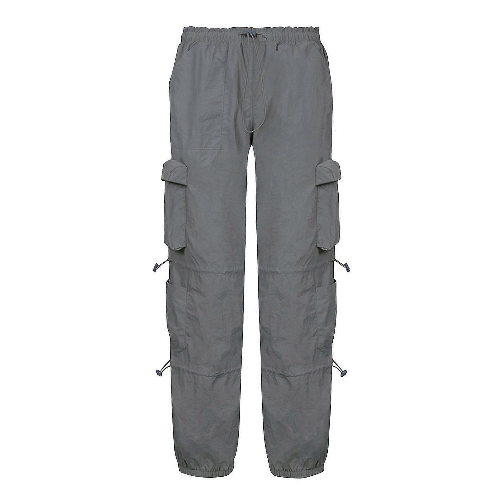 Women\'s Baggy Cargo Pants Drawstring Elastic Waist Pants For Running Outdoor Indoor Fitness