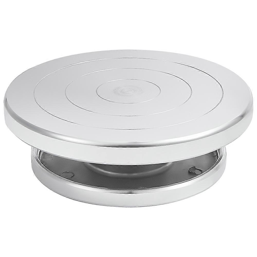 Aluminum Alloy Rotary Display Stand for Action Figure Clay Scuplture Craft Display Flat Round Platinum 15x4.8cm