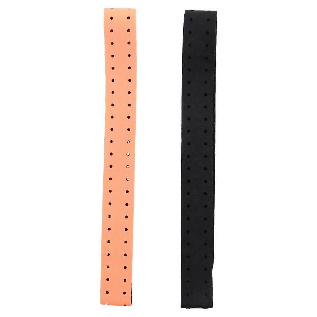 2Pcs Adjustable and Breathable Replacement Armband Soft Strap Band for Heart Rate Monitor - (Black+Orange)
