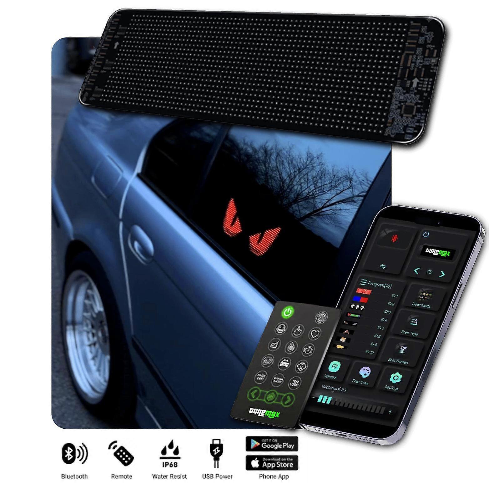 Letrero LED para automóvil, panel de matriz LED USB 5V Bluetooth Application Control Señal LED a estrenar