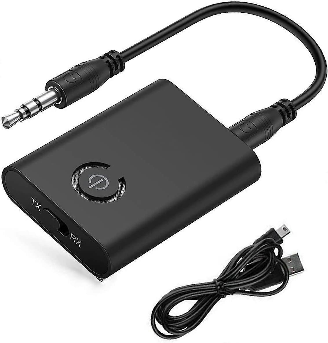 Bluetooth 5.0 Adapter Transmitter,Wireless Portable 2 in 1 Bluetooth Transmitter And Receiver,Stereo 3.5mm Jack Bluetooth Audio Adapter,For Headphones