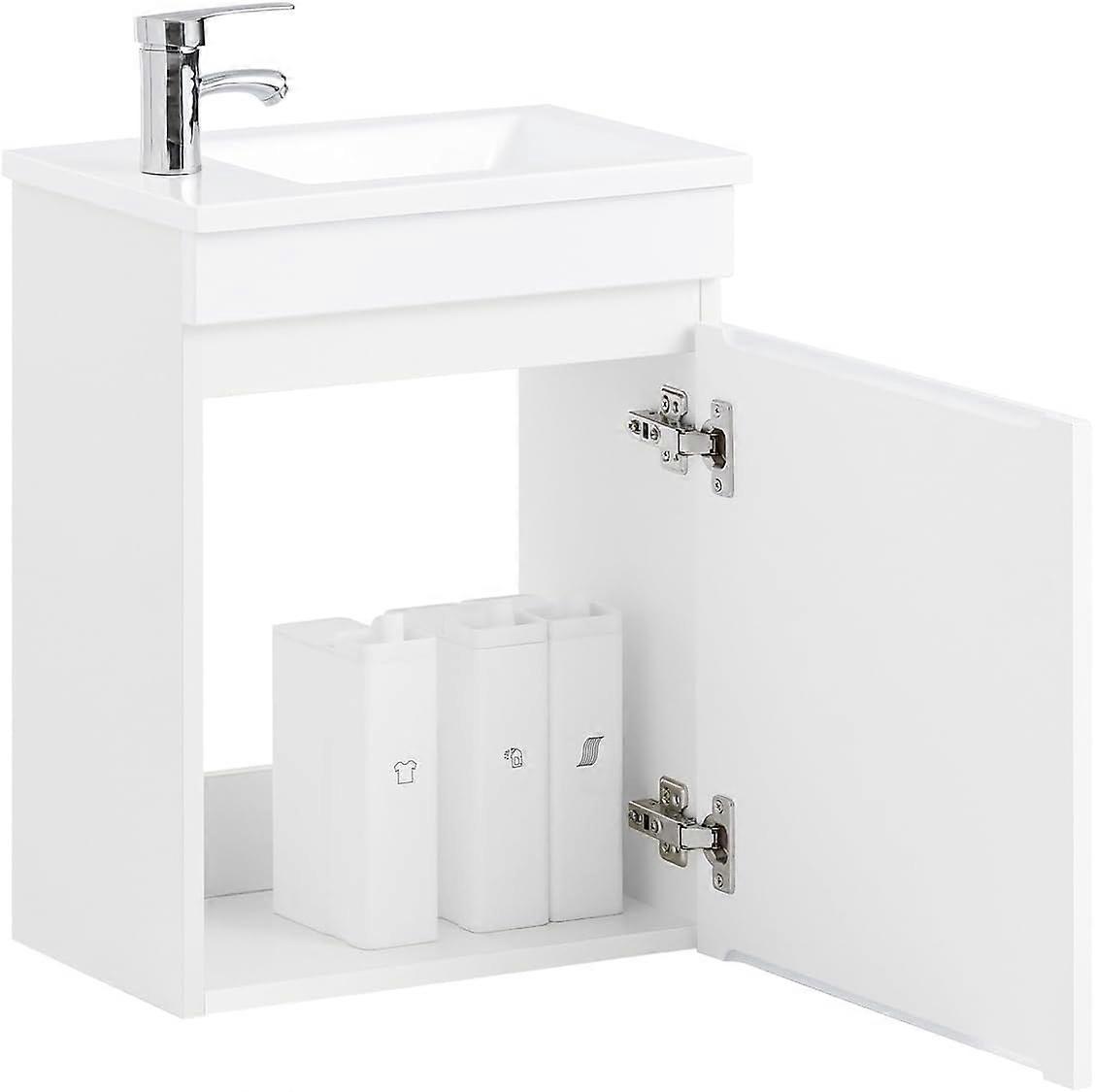 SoBuy Wall-Mounted Basin Vanity with Storage