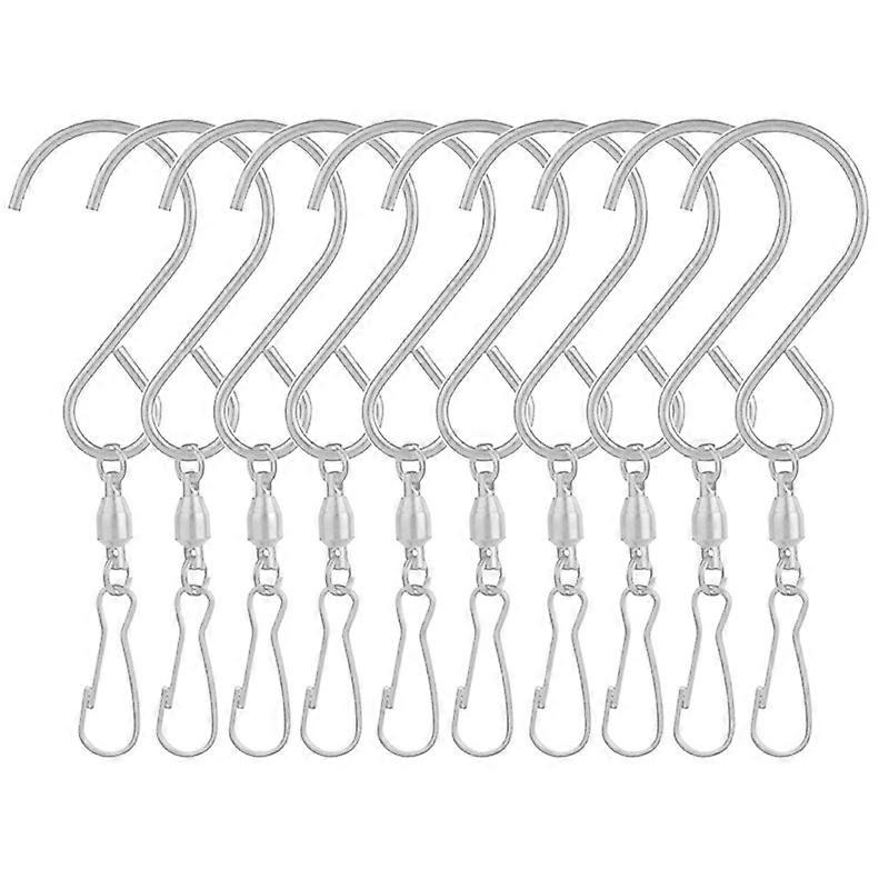 10 Pack Swivel Hooks Clips for Hanging Wind Spinners Twisters Rotating Display