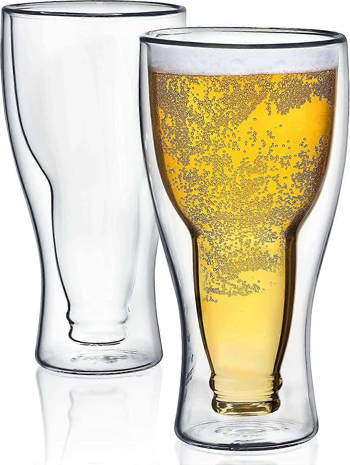 Beer Glasses, Insulated Double Wall Mugs350ml