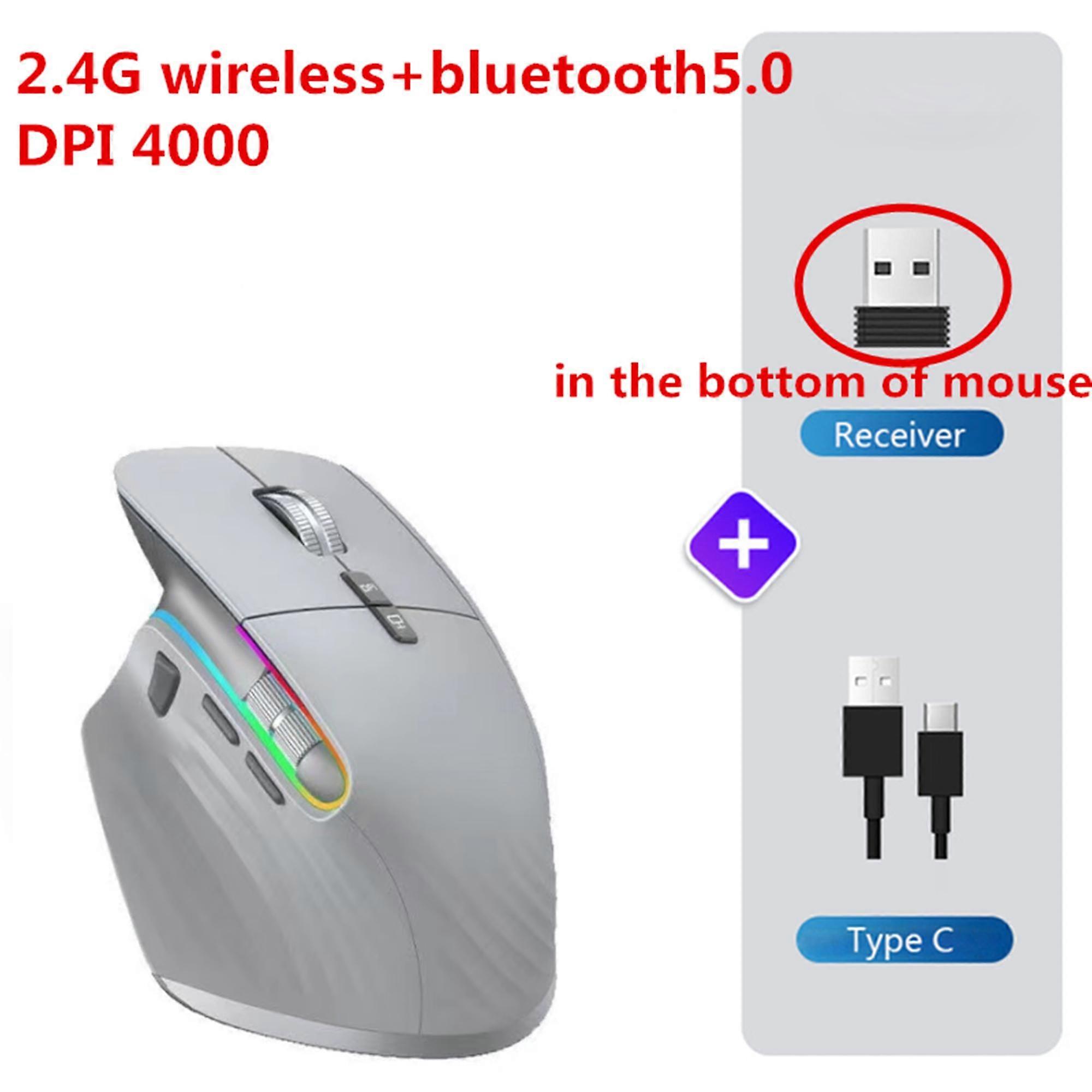2.4G Rechargeable Gaming Mouse Wireless Mouse Bluetooth RGB Ergonomic Mice 5 Speed 10000 DPI E-sports For Laptop Tablet Macbook