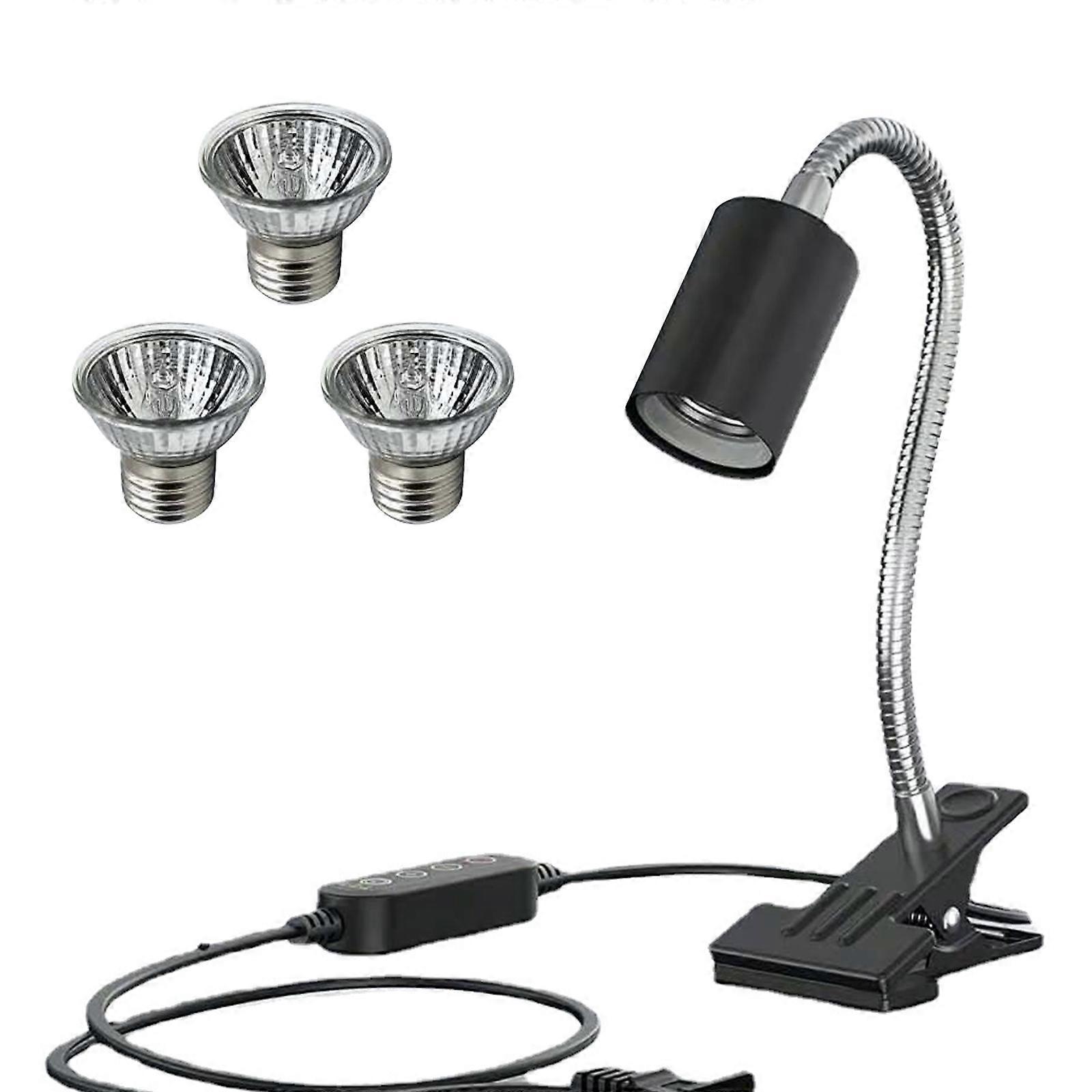 100% New Reptile Heat Lamp Stand with Adjustable Temperature, Heat lamp Holder with 360 Rotatable Hose Clips