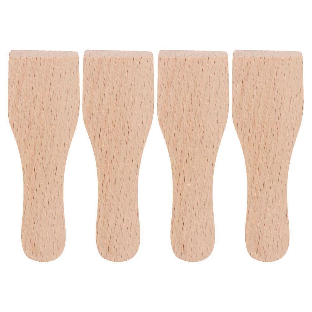 4Pcs Small Wooden Spatula Cake Cream Scraper Multi-purpose Wood Scraper Wood Pizza Spatula