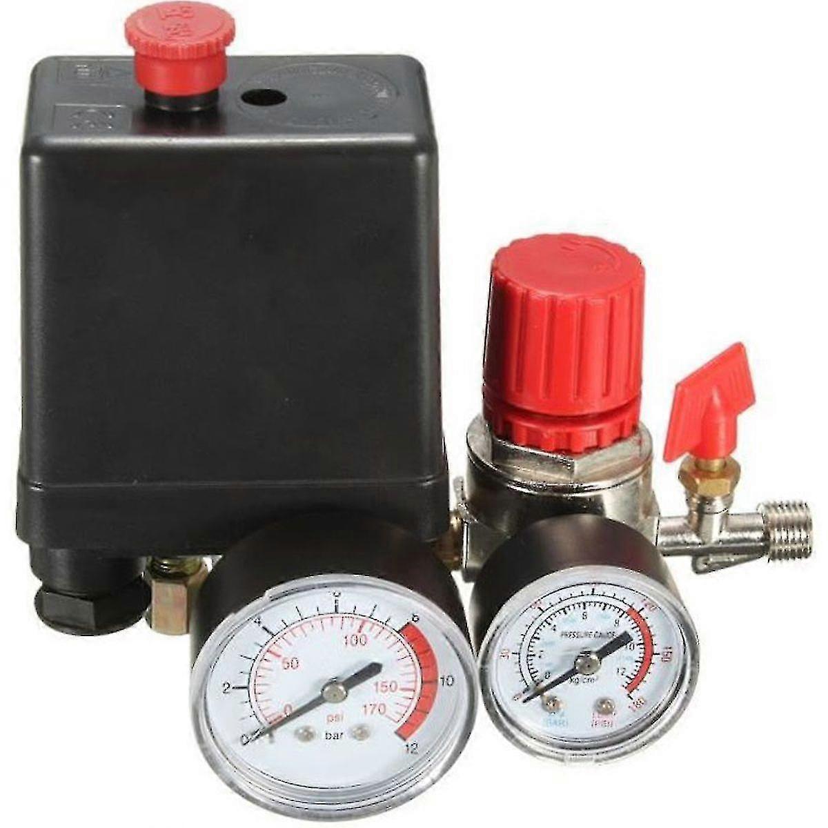 Air Compressor Mini Regulator 240v 15a Control Switch Valve Pressure With Gauge