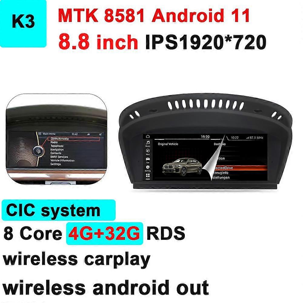 Carplay car Navigation GPS Radio Multimedia player Android 12 For BMW 3 5 Series E60 E61 E62 E63 E90 E91 E92 E93 2004-2011 DSP