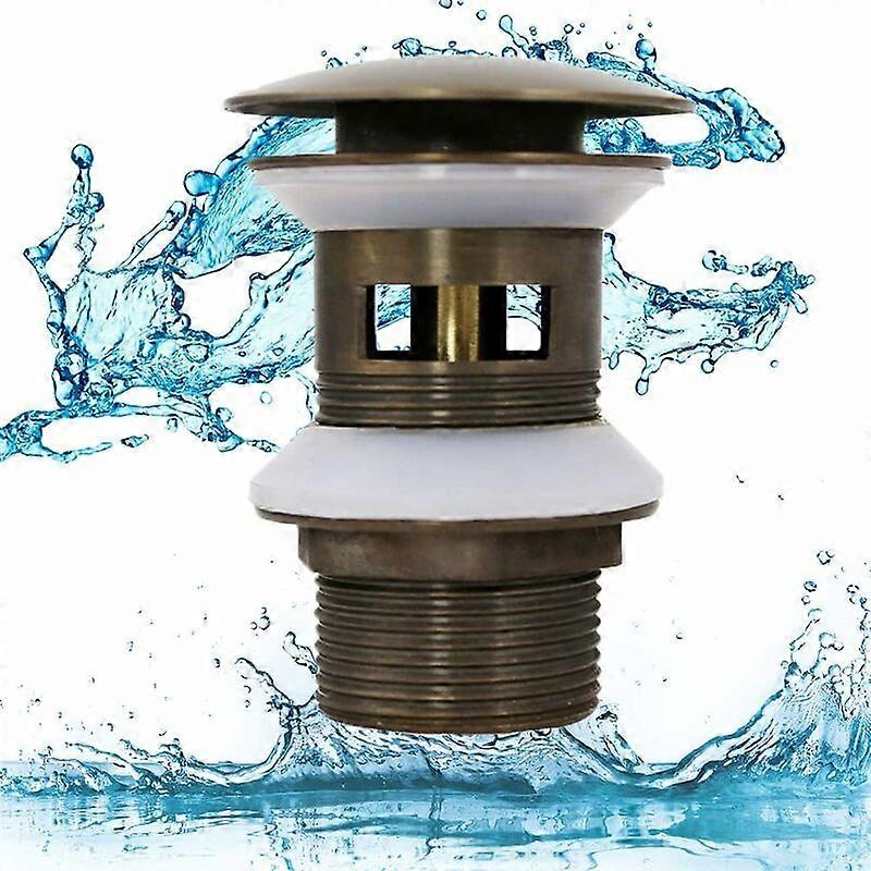 Waschbecken-Ablauf, groflchiger Pop-Up-Chromablauf, automatisches Pop-Up mit berlaufablauf, Kupfer-Pop-Up-Federstopper, Badezimmer-Waschbecken, Waschb