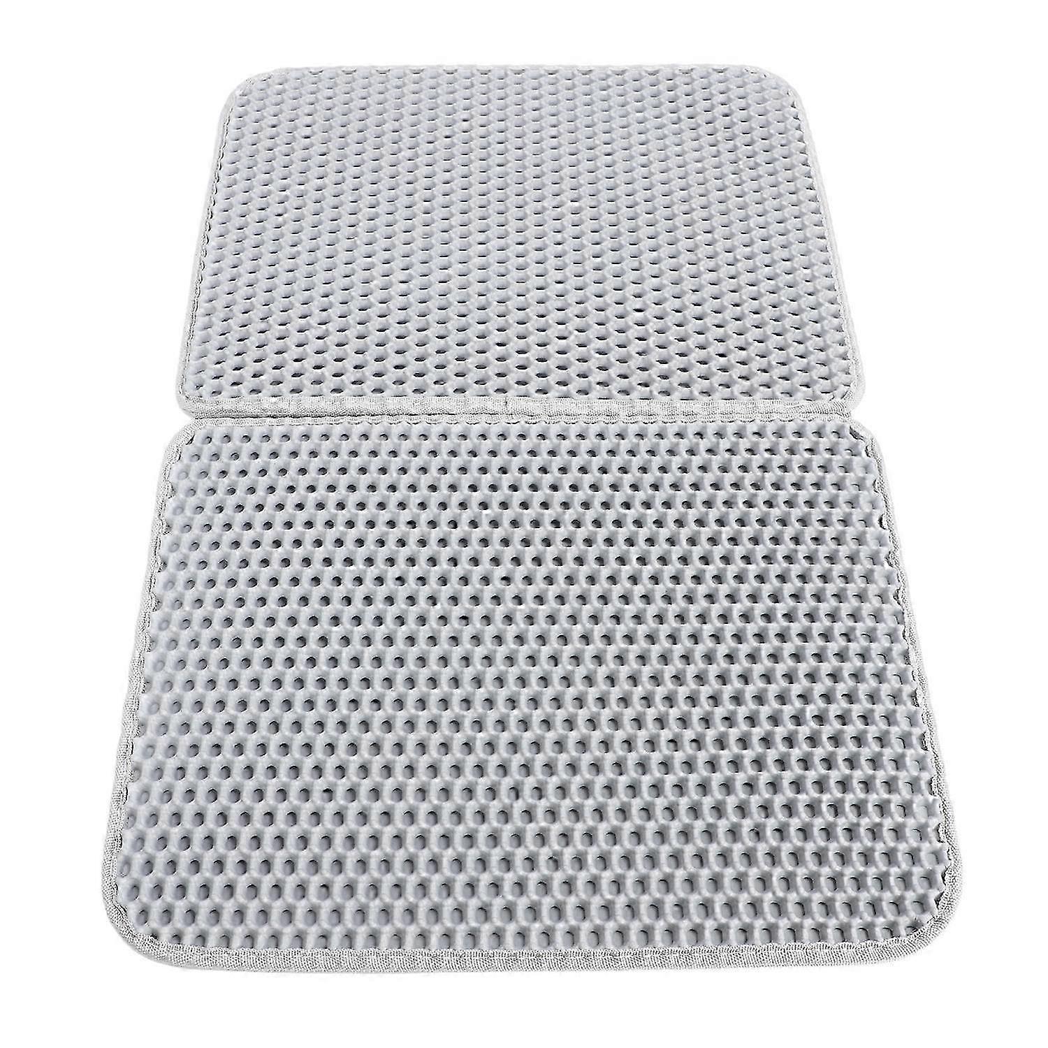 Double Layer Cat Litter Mat EVA Easy to Clean Washable Anti Slip Foldable Litter Catcher Mat for Cat