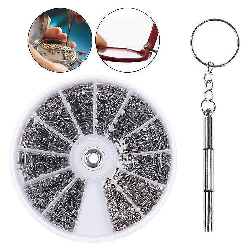 600 قطع مسامير صغيرة الجوز + مفك البراغي ووتش نظارات إصلاح النظارات أداة مجموعة جديدة