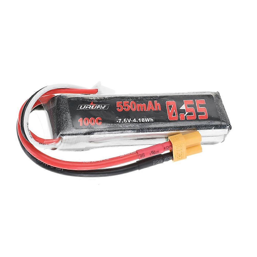URUAV 7.6V 550mAh 100C 2S LiPo Battery XT30 Plug for Happymodel Mobula 8 GEPRC TinyGo Crux3 Cinewhoo