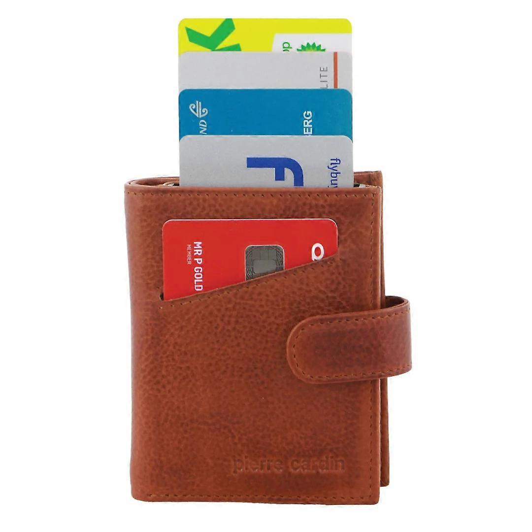 Pierre Cardin Leather Smart Slide Card Holder Tab Wallet RFID