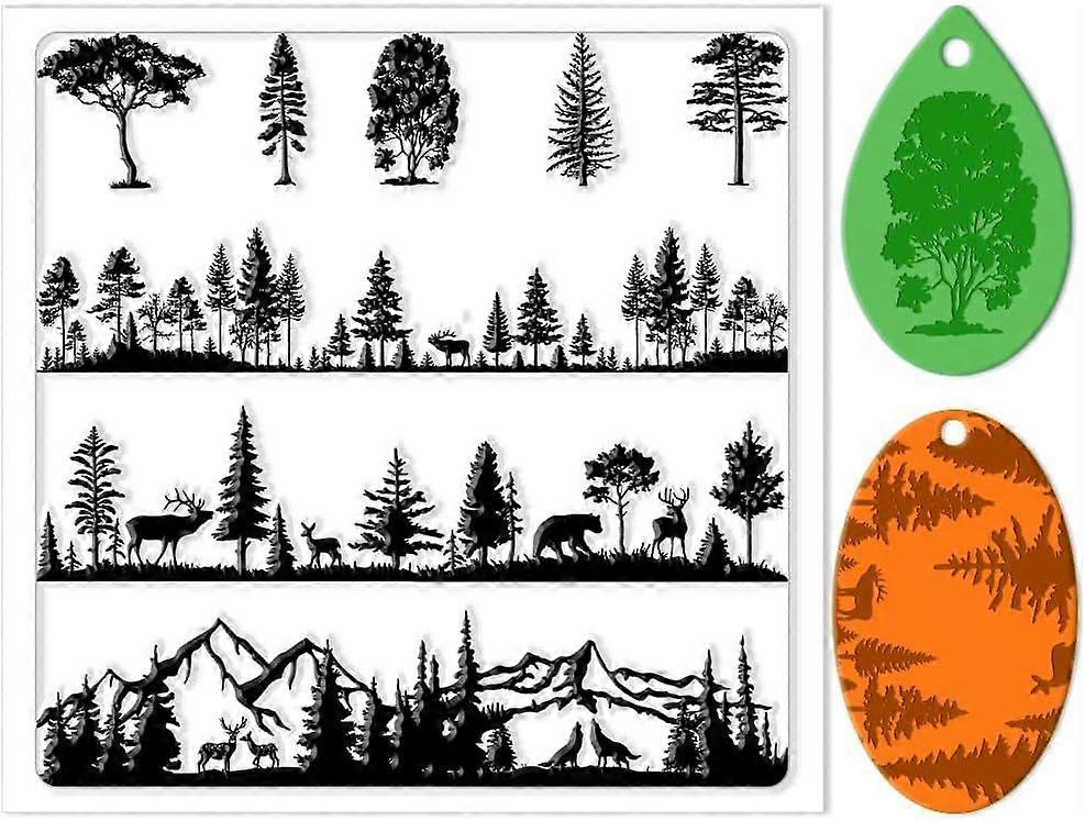 Pine Silicone Clay Texture Mat Tree Silicone Texture Stamps Clay Modeling Pattern Pad for DIY Clay Jewelry Earrings Clay Mat Stamps for Decorative Car