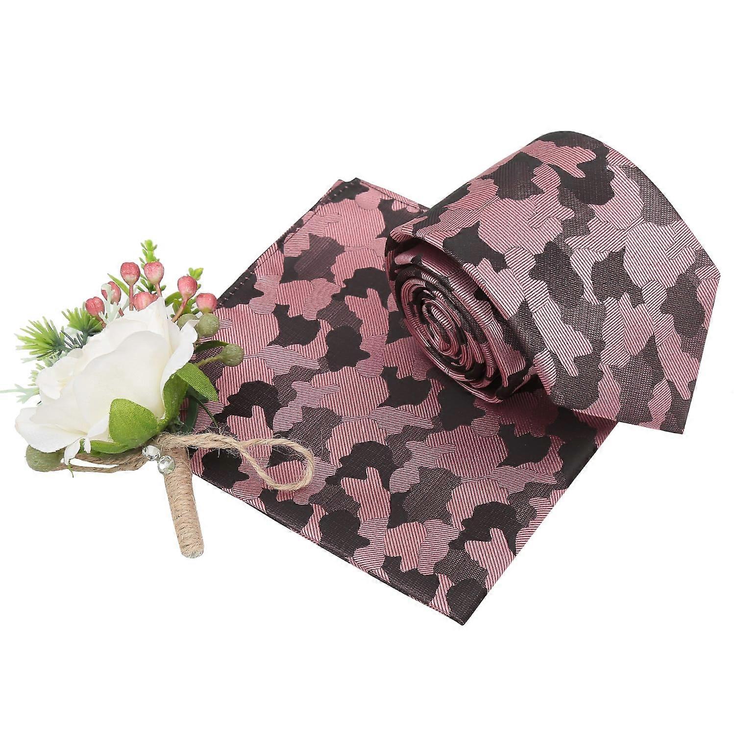Pink Camouflage Tie and Pocket Square Set
