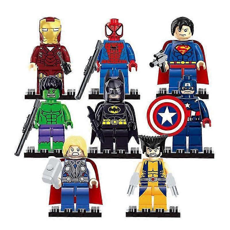 8 Pcs /9 Pcsmarvel Avengers Super Hero Comic Mini Figures Dc Minifigure Gift#hdwj001