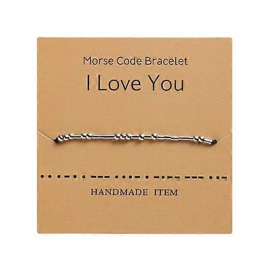 Morse Code Bracelet with Card Couple Bracete Love Symbol Stretchable Design Alphanumeric Wrist