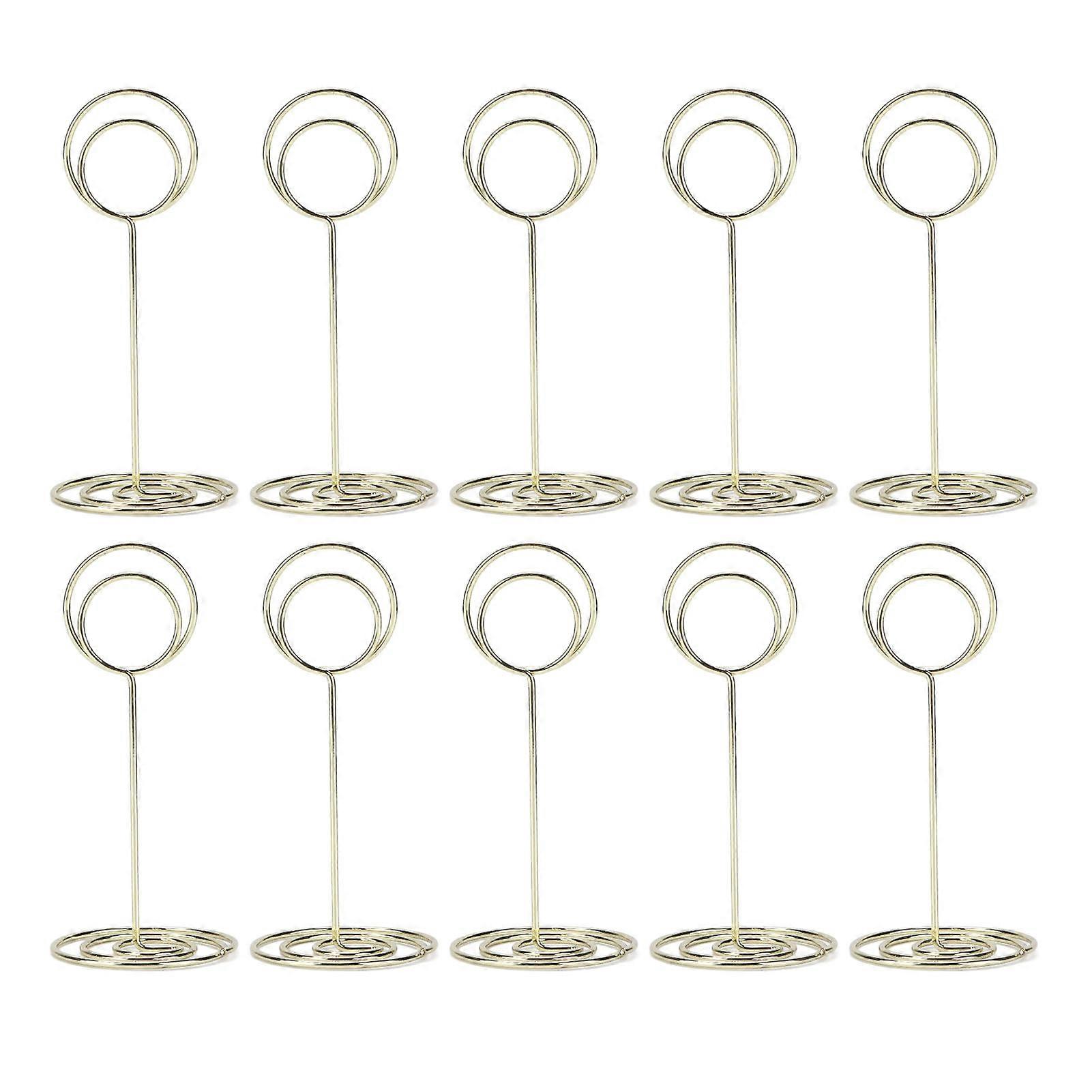 10Pcs Table Number Holder Electroplating Technology Multi Function Easily Use Picture Memo Note for Name Card Notes