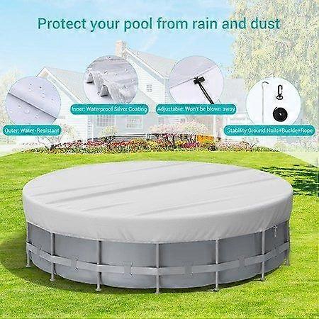 8FT Waterproof Solar Pool Cover for Above Ground Pools - Dustproof with Drawstring and Wind Resistance