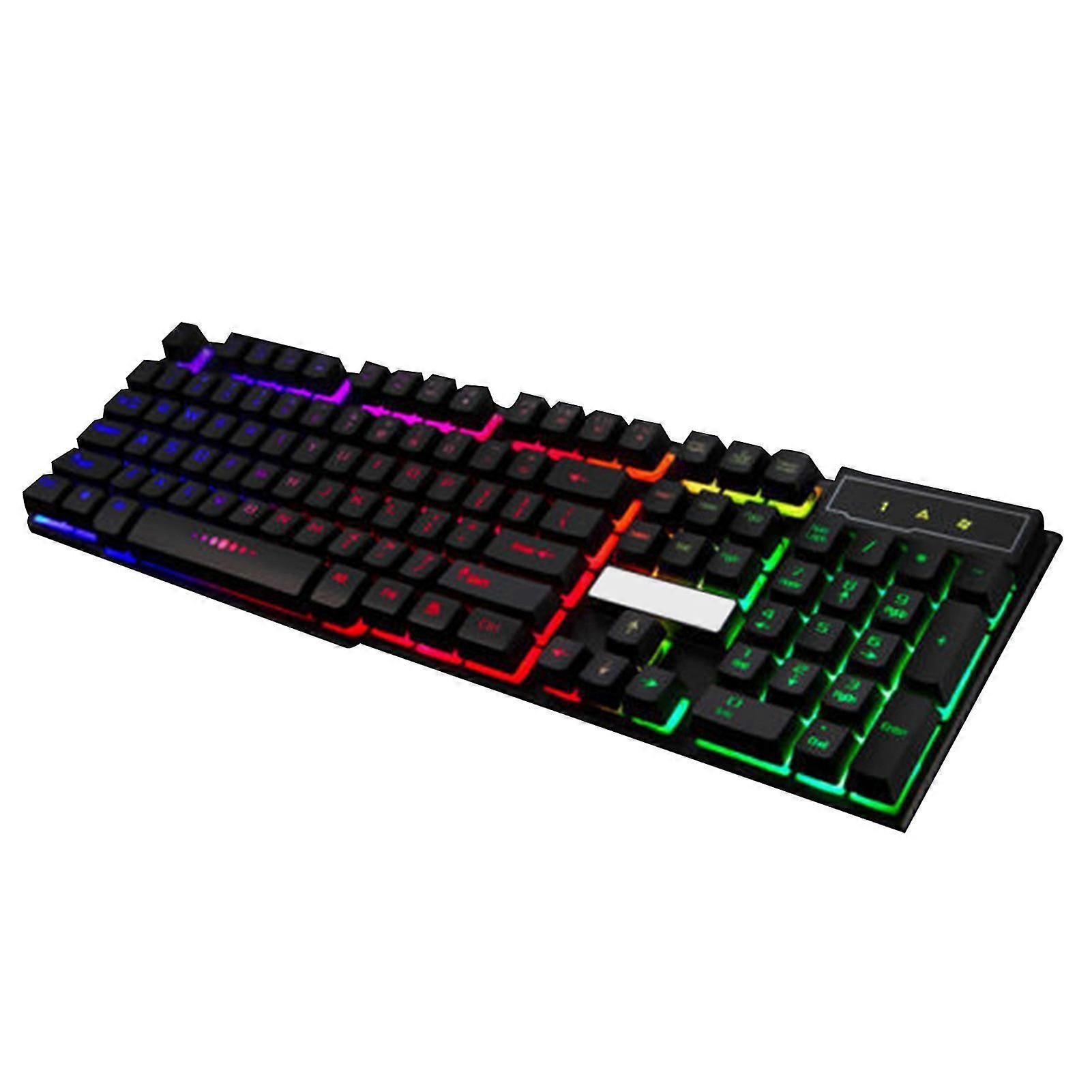 Keyboard Colorful Backlight Plug and Play ABS 104 Keys Rainbow Keyboards for Computer