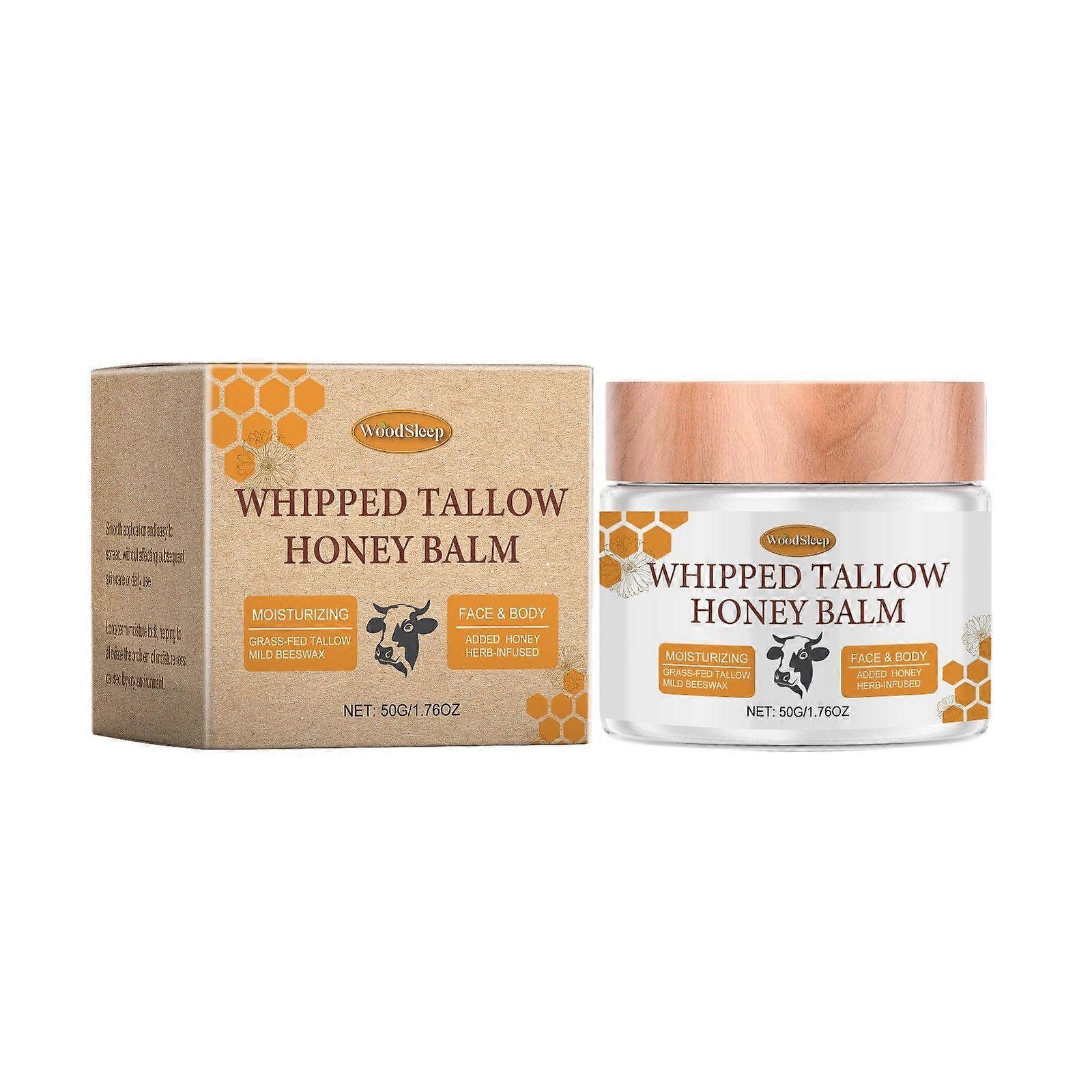 Beef Tallow and Honey Balm for Women: Organic Grass Fed Whipped Beef Tallow for Skin - Beef Tallow Face Moisturizer Infused with Manuka Honey, Beeswax