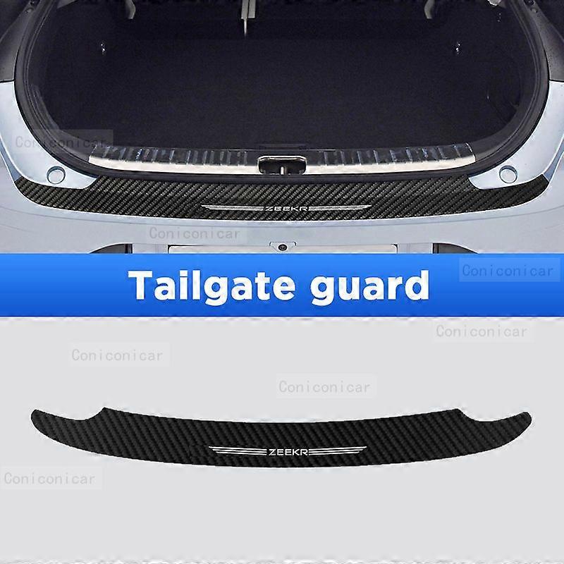 compatible for ZEEKR 001 EV Auto Tailgate Guard Door Sill Pedal Carbon Fibre Texture Accessories Leather Styling PU Car Sticker Trim