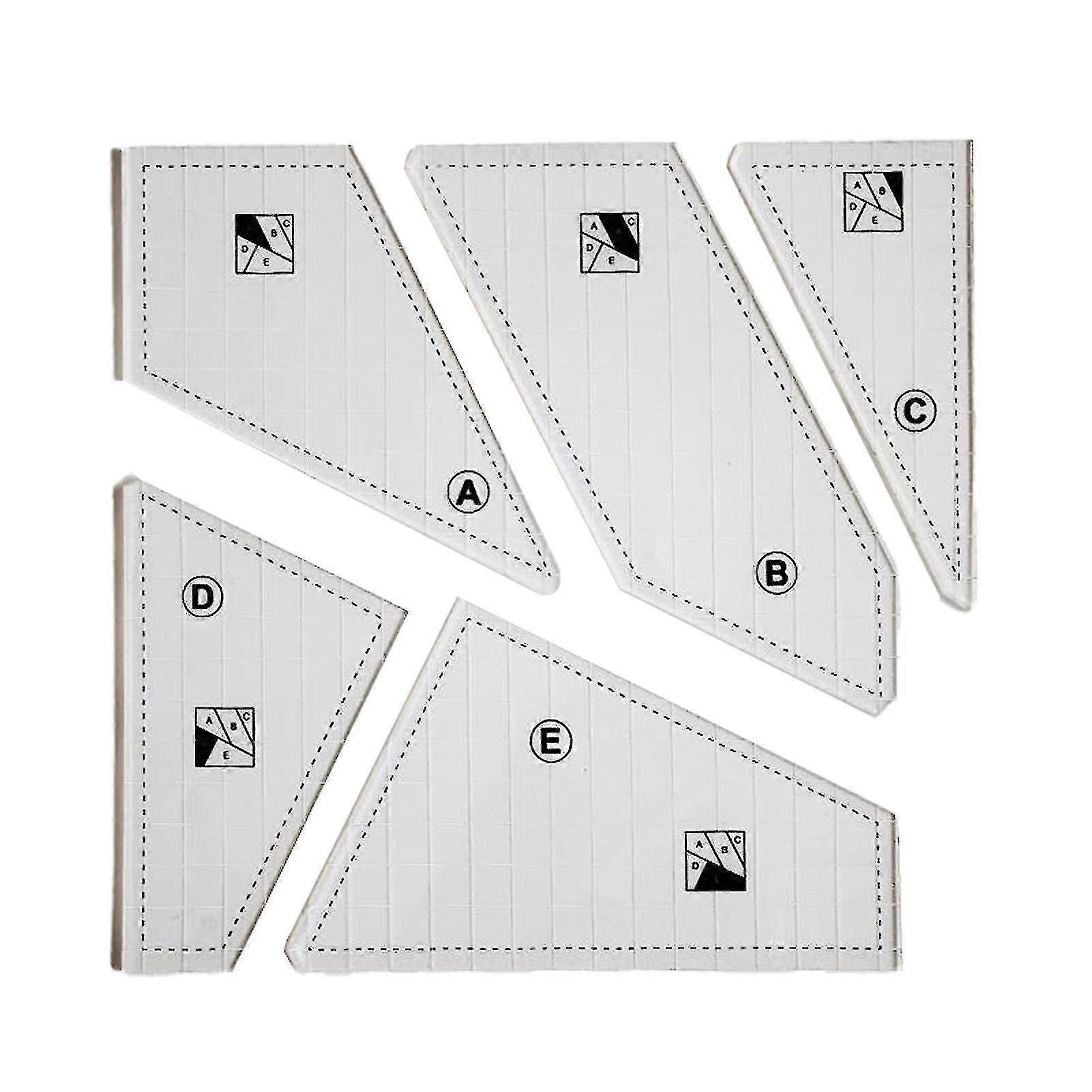 Creative Quilting Cutting Template Acrylic Hand Patchwork Ruler Diy (1set (5pcs))
