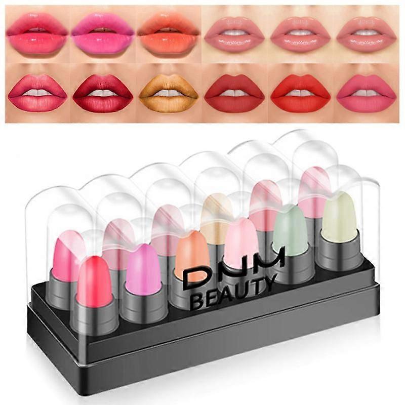 NEW 12Pcs Matte Lipstick Set Mini Waterproof Long Lasting Non-stick Cup