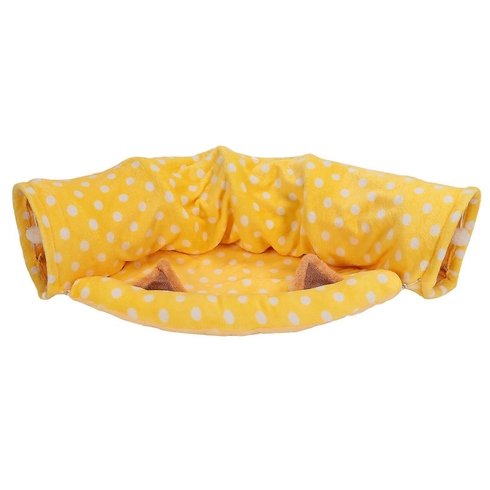 Cat Tunnel Bed Collapsible Tube Bed for Cats, Kittens, Rabbits, Ferrets with Plush Balls and Soft Fabric Design