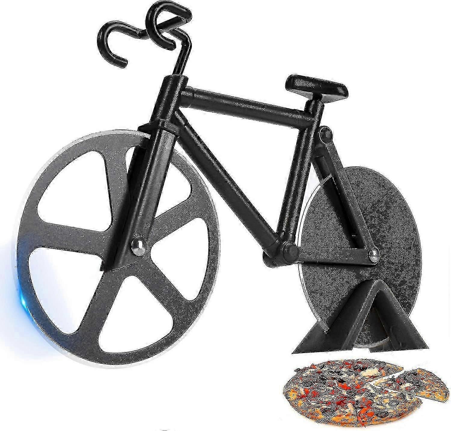 دراجة بيتزا القاطع عجلة مضحك هووسورمينغ الهدايا (أسود) - YX