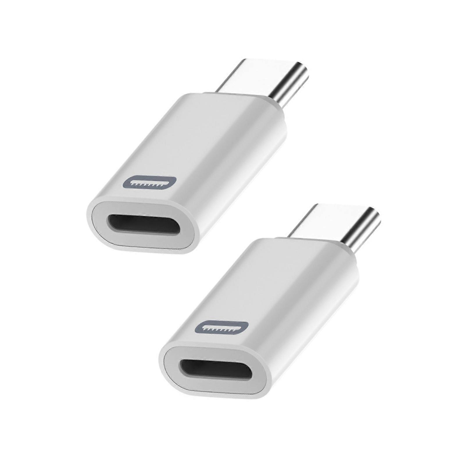 2pcs Lightnings Female To Type C Male Adapter Support 35W Fast Charging And 480Mbps Data Transfer For Phone16/15 Devices White