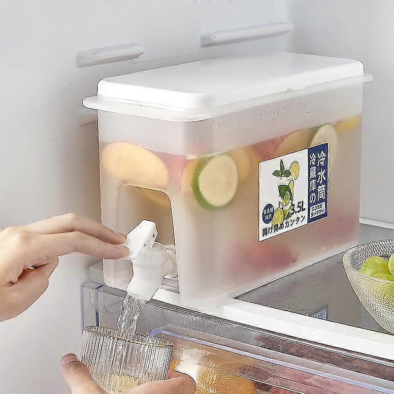 High Capacity 3500ml Water Pitcher Jug with Faucet Lemon Juice Kitchen Drinkware Kettle Pot Cold Water Bottle