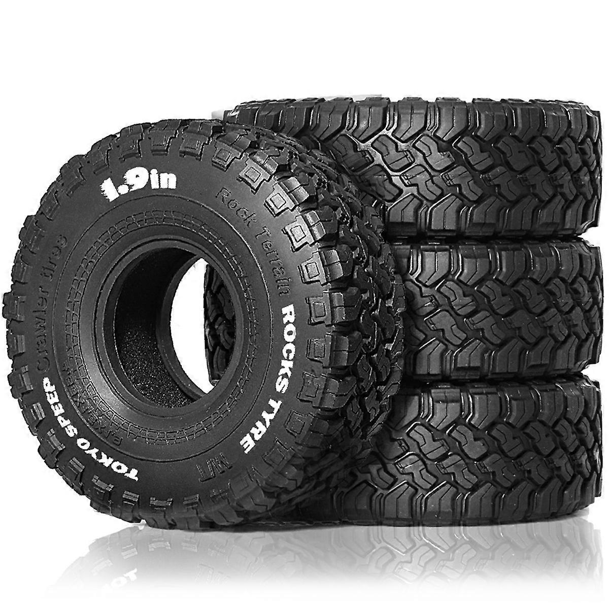 4pcs 1.9inch 116mm Rubber Tires For 1/10 Rock Track Redcat Scx10 Ii